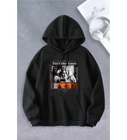 Unisex Kadın Erkek Try Othet Guys Baskılı Oversize Sweatshirt (Siyah)