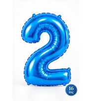 2 Yaş Mavi Rakam Folyo Balon 16 inç