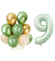 Retro Su Yeşili 9 Yaş Latex Balon Set