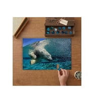 Suyun Altında Kutup Ayısı Tasarımı 240 parça Ahşap Puzzle Ahşap Kutuda MP06157