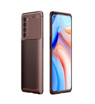 Oppo Reno 4 Pro 4G Kılıf Esnek Soft Karbon Tasarım Legion Serisi (Kahverengi)