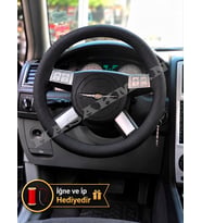Chrysler 300C Dikme Direksiyon Kılıfı Premium Komple Delikli Deri Siyah Dikiş 2004-2010