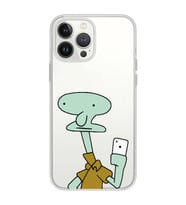 Iphone 12 Pro Uyumlu Squidward Selfie Tasarımlı Şeffaf Telefon Kılıfı