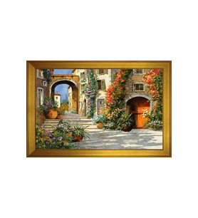 Manzara Temalı Kanvas Tablo 80 x 110 cm Gold Çerçeve