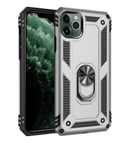iPhone 11 Pro Kılıf Sofya Yüzüklü Silikon Kapak - Gümüş