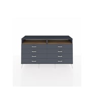 Hyperion Konsol 2 Raflı 8 Çekmeceli  176x44x99 Antrasit-Çam/Antrasit