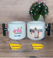 Almanca Öğretmeni Kupa Bardak Fotoğraflı T Siyah Kulplu Öğretmenler Günü Hediyesi