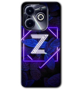 İnfinix Hot 40i Kılıf HD Desen Baskılı Kılıf - Dark Neon Yaprak Z Harfi