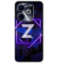İnfinix Hot 40i Kılıf HD Desen Baskılı Kılıf - Dark Neon Yaprak Z Harfi