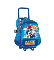 Sonic Çekçekli Okul Çantası Mavi Üç Bölmeli