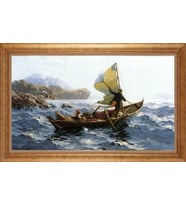 Çerçeveli Paspartulu Manzara Tablo bm1562 (Gold)