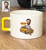 Kişiye Özel Karikatürlü Taksici Lüks Fincan Doğum Günü Hediyesi