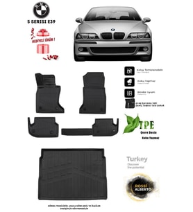 Bmw 5 Serisi E39 1998 Araca Özel 3D Paspas Ve 3D Bagaj Havuzu
