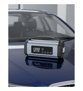 Mey İthalat® Taşınabilir Akü Takviye Cihazı Dijital Hava Kompresörü Powerbank ve LED Fener Bir Arada