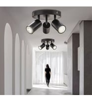 MYLİGHTS  MODERN ÜÇLÜ METAL LED SPOT GÜNIŞIĞI AMPULLÜ HAREKETLİ AVİZE (Siyah)