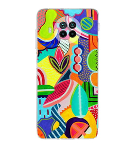 PrintiFy Xiaomi Mi 10T Lite ile Uyumlu Retro Color 6  Kamera Korumalı Şeffaf  Kılıf