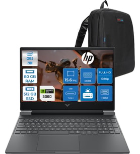 Hp Victus Gaming Intel® Core 5 210H Aı 80GB Ddr5 512GB SSD RTX5060/8GB 15.6"fhd  (1920 x 1080), 144 Hz, Ips, 300 Nits Freedos Gaming Bilgisayar C21SGEAF27+ZETTAÇANTA