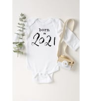 Unisex Bebek Beyaz Born In 2021 Çıtçıtlı Body