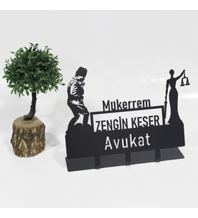 Avukat Masaüstü İsimlik - Metal Masa İsimliği - Kişiye Özel İsimlik