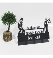 Avukat Masaüstü İsimlik - Metal Masa İsimliği - Kişiye Özel İsimlik