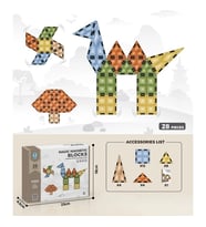 Karton Kutulu Doğal Renkler Magnetic Yapı Blokları 3D Puzzle 28 Parça 6.5 cm