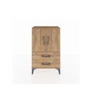 Arges Komodin 2 Raflı 2 Çekmeceli 2 Kapaklı 60x30x96 Çam-Çam