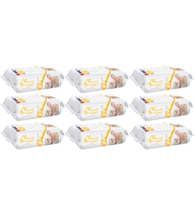 Sleepy Islak Havlu Mendil 90 Yaprak Sensitive 9 Lu Set Plastik Kapaklı