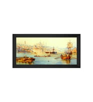 Manzara Temalı Kanvas Tablo 50 x 70 cm Siyah Çerçeve