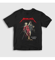 Presmono Unisex Çocuk Siyah Lady Justice V2 Metallica T-Shirt 435708tt
