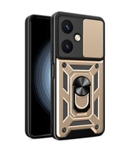 Newface Vivo Y27 Kılıf Pars Lens Yüzüklü Silikon - Gold