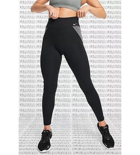 Nike One Dri Fit Color Block Leggings Toparlayıcı 2 İç Cepli Siyah Gri Tayt