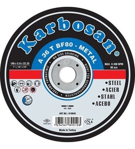 Karbosan 180 x 3  Metal Kesme Taşı 25 Adet