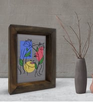 BK Gift Woman Line Tasarımlı Dekoratif Doğal Masif Ahşap Çerçeve 15x20cm-5 (Beyaz)
