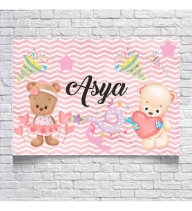 Oyuncak Ayıcık Temalı DoğumGünü Afişi 35X50 cm