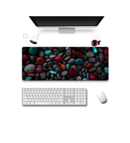 SonicTouch Renkli Çakıl Taşları Gamer Oyuncu Dikişsiz Sıvı Geçirmez Klavye Mouse Pad 32x70Cm