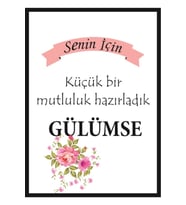 Küçük Bir Mutluluk Hazırladık Gülümse Siyah Çerçeveli 50 Adet