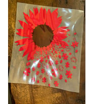 24X19 CM ÜTÜ İLE YAPIŞAN AYÇİÇEĞİ TRANSFER BASKI ARMA TİŞÖRT BASKI (Kırmızı)