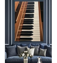 Piyano Tuşları Müzik Enstrümanı Dekoratif Kanvas - Mdf Ahşap Tablo