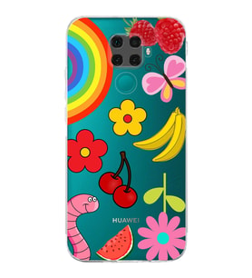 PrintiFy Huawei Mate 30 Lite ile Uyumlu Water Color 5  Kamera Korumalı Şeffaf  Kılıf