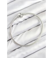 Pirinç Charm Topcuk Model Gümüş Renk Kadın Bileklik 5886 - HPSBYI6866-1009