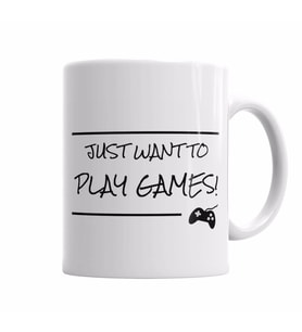 Just Want To Play Games Kupa Bardak Porselen
