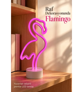 Pembe Işıklı Flamingo Led Lamba Masaüstü Dekoratif
