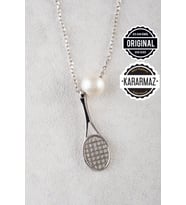 Jewelmim Gümüş İnci Kolye Beyaz Altın Kaplama Gerçek İncili Bayan Kolye 925 Ayar Kadın Gümüş İnci Kolye (Beyaz)