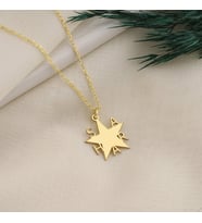 DKMN Gümüş Harf Çevrili Yıldızlı Kolye Kadın İsimli Gümüş Kolye (Gold)