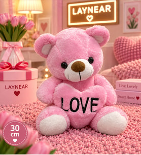 30 cm Pembe Ayıcık Peluş Oyuncak – LOVE Yazılı Sevimli Ayıcık