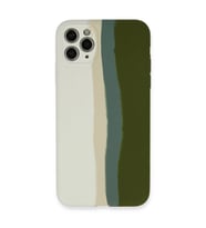 Apple İphone 11 Pro Kılıf Ebruli Lansman Silikon - Beyaz-yeşil