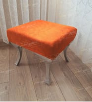 Ayak Ucu Kapı Önü Antre Düz Bench Puf Gümüş Ayak (Turuncu)