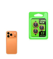 Apple iPhone 17 Pro Max Kamera Lens Koruyucu Çerçeveli Koruyucu CL-07 (Turuncu)