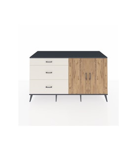 Kronos Konsol 2 Raflı 3 Çekmeceli 2 Kapaklı 176x59x99 Antrasit-Çam/Aytaşı