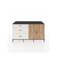 Kronos Konsol 2 Raflı 3 Çekmeceli 2 Kapaklı 176x59x99 Antrasit-Çam/Aytaşı